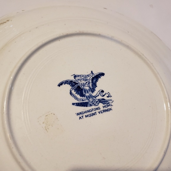 Buffalo pottery Washingtons home blue 10" plate - Picture 2 of 2